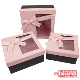 PUDEŁKA PREZENTOWE ZEST 3SZT J.RÓŻ PU035 FLO-ART