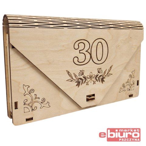PUDEŁKO DREWNIANE KOPERTA NA "30" LAVERTIS