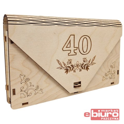 PUDEŁKO DREWNIANE KOPERTA NA "40" LAVERTIS