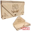 PUDEŁKO DREWNIANE KOPERTA NA "50" LAVERTIS