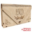PUDEŁKO DREWNIANE KOPERTA NA "50" LAVERTIS