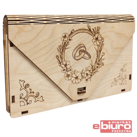 PUDEŁKO DREWNIANE KOPERTA NA "ŚLUB" LAVERTIS