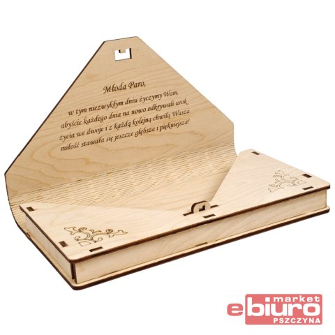 PUDEŁKO DREWNIANE KOPERTA NA "ŚLUB" LAVERTIS