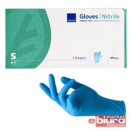 RĘKAWICE NITRYLOWE ROZMIAR S A'100 GLOVES BLUE