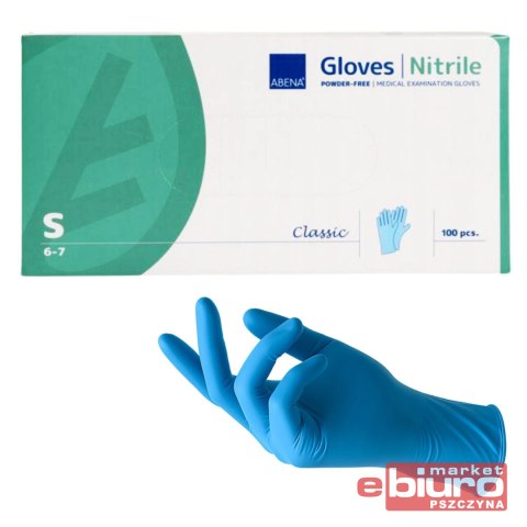 RĘKAWICE NITRYLOWE ROZMIAR S A'100 GLOVES BLUE