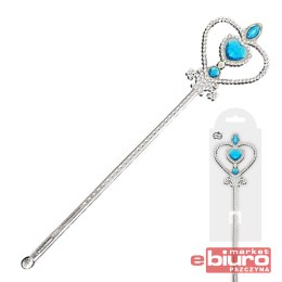 RÓŻDŻKA SREBRNA Z NIEBIESKIMI KAMIENIAMI 32CM