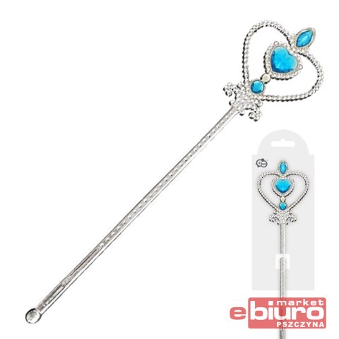 RÓŻDŻKA SREBRNA Z NIEBIESKIMI KAMIENIAMI 32CM