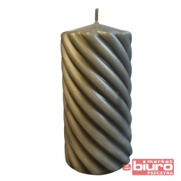 ŚWIECZKA KLASYCZNA WALEC TWIST 70/150 C SZARA 8521