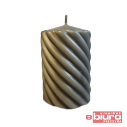 ŚWIECZKA WALEC TWIST 70/120 C. SZARA 9603