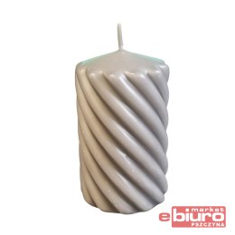 ŚWIECZKA WALEC TWIST 70/120 J. SZARA 9603