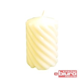 ŚWIECZKA WALEC TWIST 70/120 KREMOWY 9603