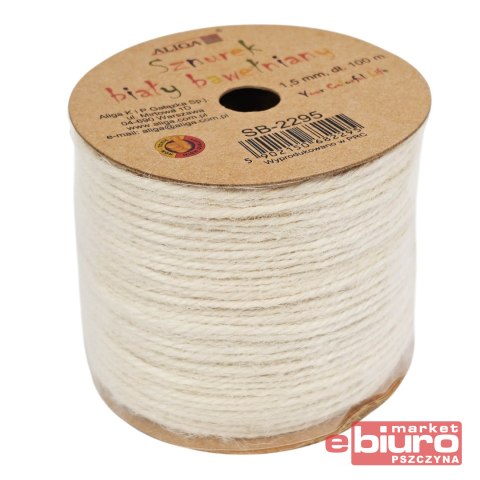 SZNUREK BAWEŁNIANY SB-2295 BIAŁY 1,5MM X 100M ALIG