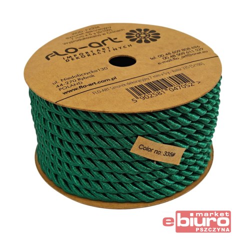 SZNUREK DEKORACYJNY 7MMX5Y FX234 ZIELONY FLO-ART