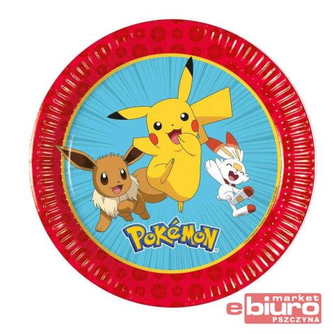 TALERZYKI PAPIEROWE POKEMON 20CM 8SZT GODAN