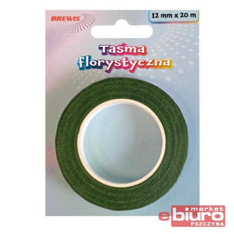 TAŚMA FLORYSTYCZNA ZIELONA 12MM X 20M TF4 BREWIS