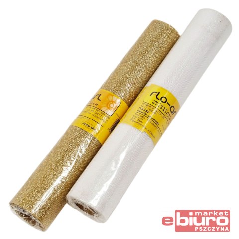 TIUL KRATKA Z BROKATEM 37CM X 5Y F043 FLO-ART