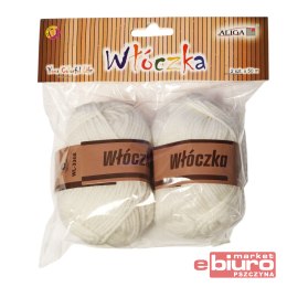 WŁÓCZKA WL-3308 BIAŁA DŁ 50M OP.2SZT ALIGA