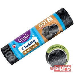 WORKI NA ŚMIECI Z TAŚMĄ STRUKTURA 3D 60L A'10 GOSIA