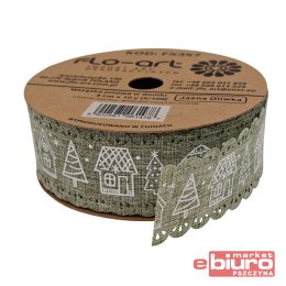 WSTĄŻKA JUTOWA W DOM J OLIWK 4CMX10Y FX357 FLO-ART