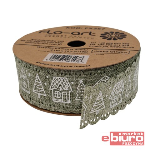 WSTĄŻKA JUTOWA W DOM J OLIWK 4CMX10Y FX357 FLO-ART