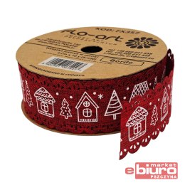 WSTĄŻKA JUTOWA W DOMKI 4CM X 10Y FX357 FLO-ART