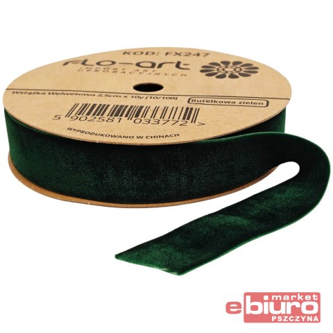 WSTĄŻKA WELWETOWA 2,5CM X 10Y FX247 BUT ZI FLO-ART