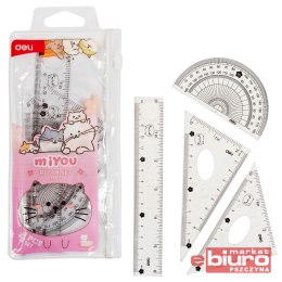 ZESTAW GEOMETRYCZNY 4 EL COMIKO FAMILY RÓŻOWY DELI