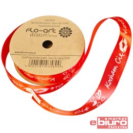 ATŁAS KOCHAM CIĘ WZÓR 2 25MMX25Y FLO-ART