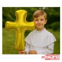 BALON FOLIOWY KRZYŻ ZŁOTY 51X67CM GODAN