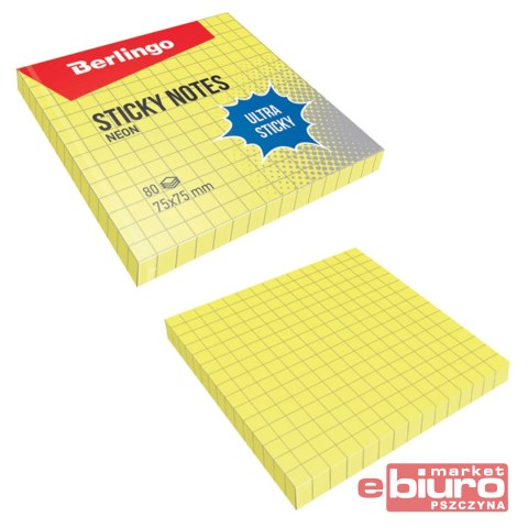 BLOCZEK SAMOPRZ ULTRA LEPKI 75X75MM NEON BERLINGO