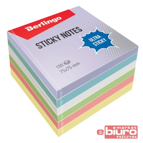 BLOCZEK SAMOPRZ ULTRA LEPKI 75X75MM PASTEL BIAŁY