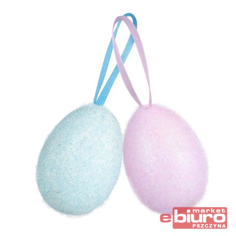 BROKATOWE JAJKA FLOKOWANE DUŻE 2SZT VJ8495 ARPEX