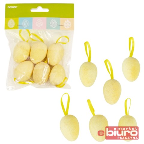 DEKORACJE JAJECZKA FLOKOWANE MAŁE 6SZT ARPEX