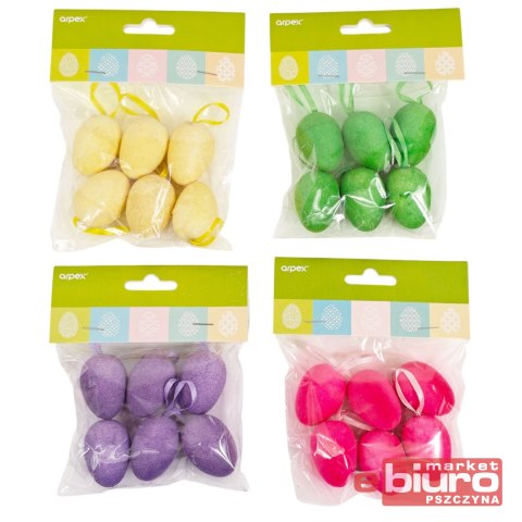 DEKORACJE JAJECZKA FLOKOWANE MAŁE 6SZT ARPEX