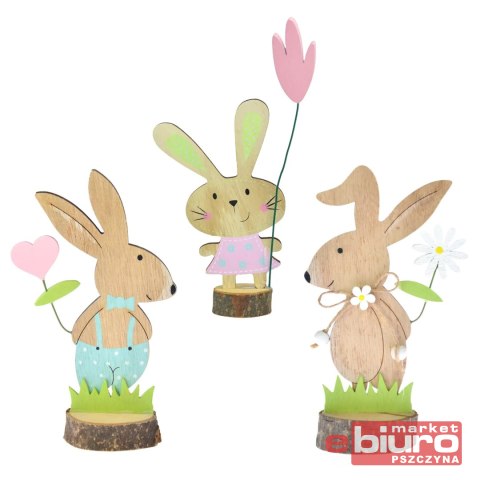 DREWNIANA DEKORACJA ZAJĄCZEK NA PNIU ARPEX