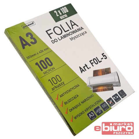 FOLIA DO LAMINOWANIA A3 100MIC 100 ARKUSZY PENWORD