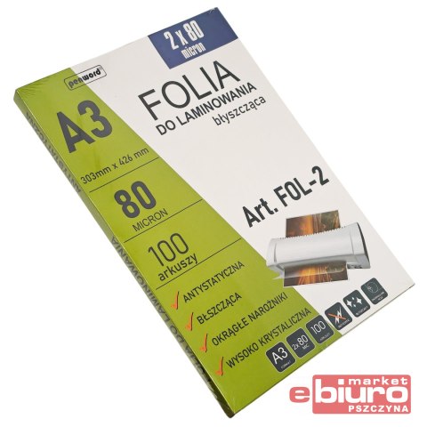 FOLIA DO LAMINOWANIA A3 80MIC 100 ARKUSZY PENWORD
