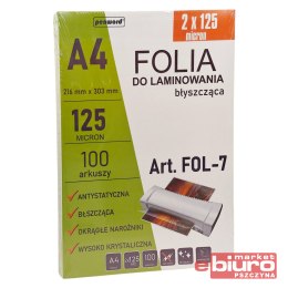 FOLIA DO LAMINOWANIA A4 125MIC 100 ARKUSZY PENWORD