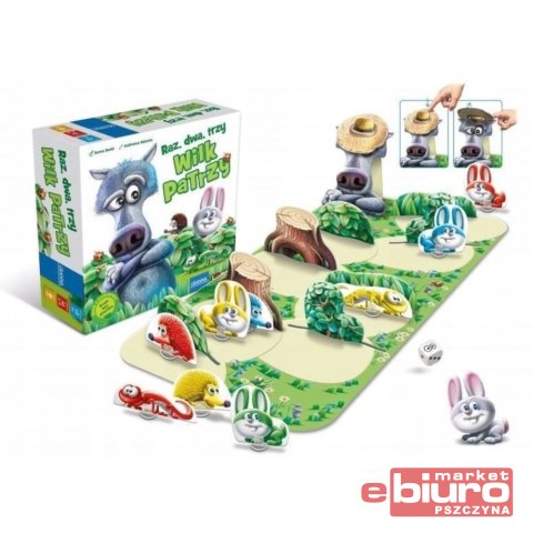GRA PLANSZOWA RAZ DWA TRZY WILK PATRZY GRANNA