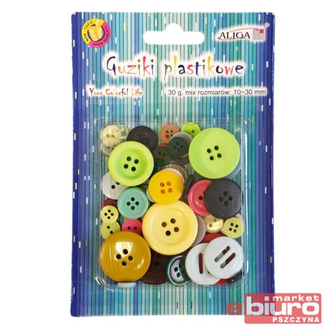 GUZIKI PLASTIKOWE GUZ-7573 MIX KOL. I ROZM. 30G