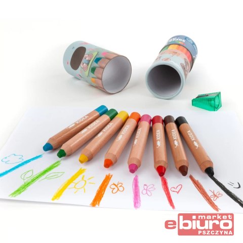 KREDKI SUPER JUMBO 8 KOLORÓW TEMPERÓWKA KIDEA