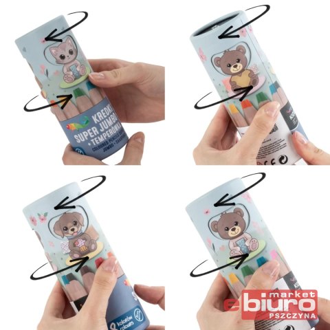 KREDKI SUPER JUMBO 8 KOLORÓW TEMPERÓWKA KIDEA