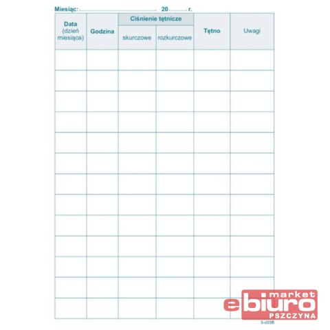 KSIĄŻECZKA POMIARU CIŚNIENIA TĘTNICZEGO M-910-5 MICHALCZYK