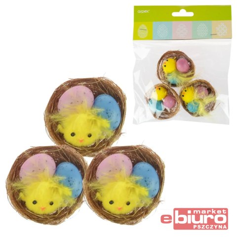 KURCZAK W GNIAZDKU Z KOL JAJKAMI 3SZT YX7583 ARPEX