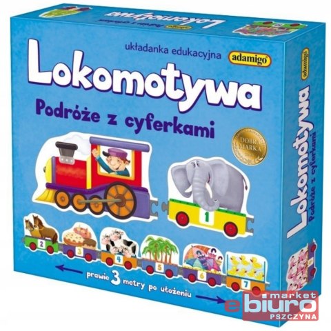 GRA UKŁADANKA EDUKACYJNA LOKOMOTYWA PODRÓŻE Z CYFERKAMI ADAMIGO