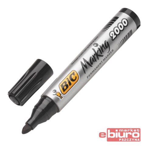 MARKER PERMANENTNY BIC OKRĄGŁY CZARNY 2000