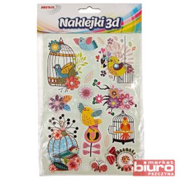 NAKLEJKI KWIATKI, PTASZKI 3D CLA10 BREWIS