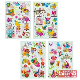 NAKLEJKI KWIATKI, PTASZKI 3D CLA10 BREWIS