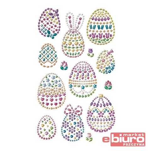 NAKLEJKI Z KRYSZTAŁKAMI JAJKA 14SZT DPCRAFT