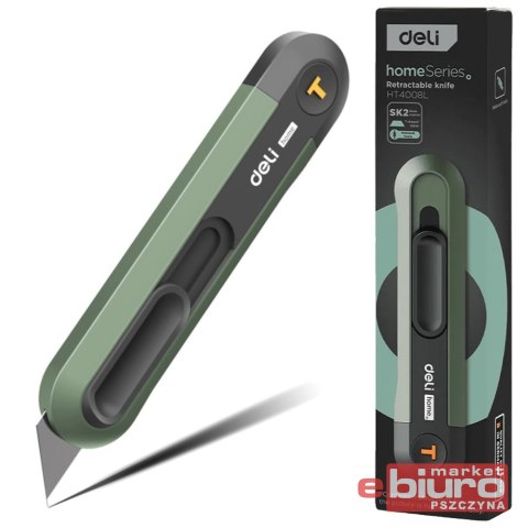 NOŻ UNIWERSALNY DELI EHT4008L OSTRZE ŁAMANE TYP T ZIELONY